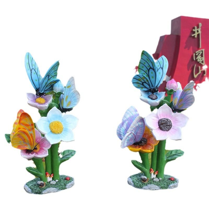 Gardening Tools Sketch - Escultura de flor borboleta ao ar