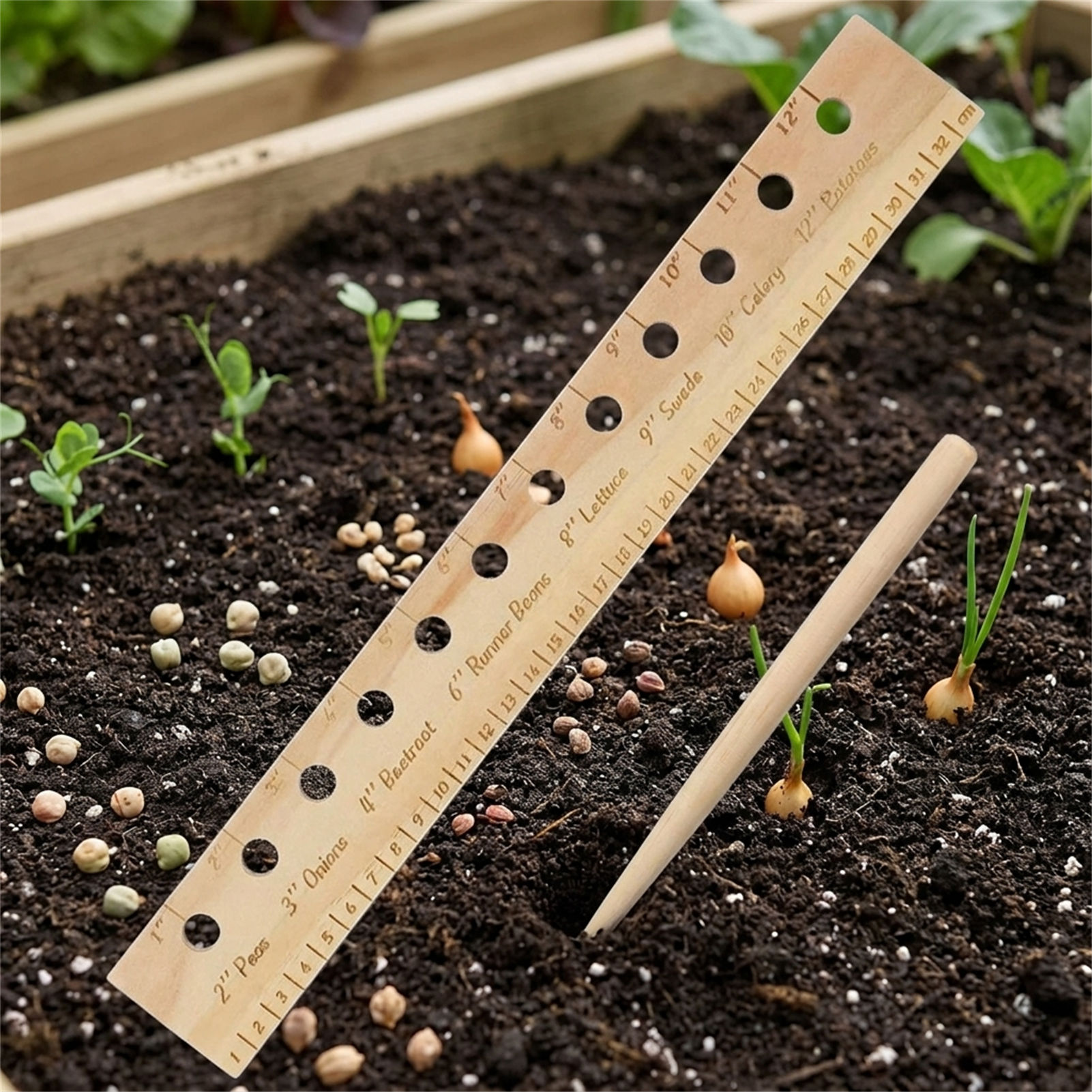 Régua de Plantio em Madeira Só - Gardening Tools Wooden avaliação e preço