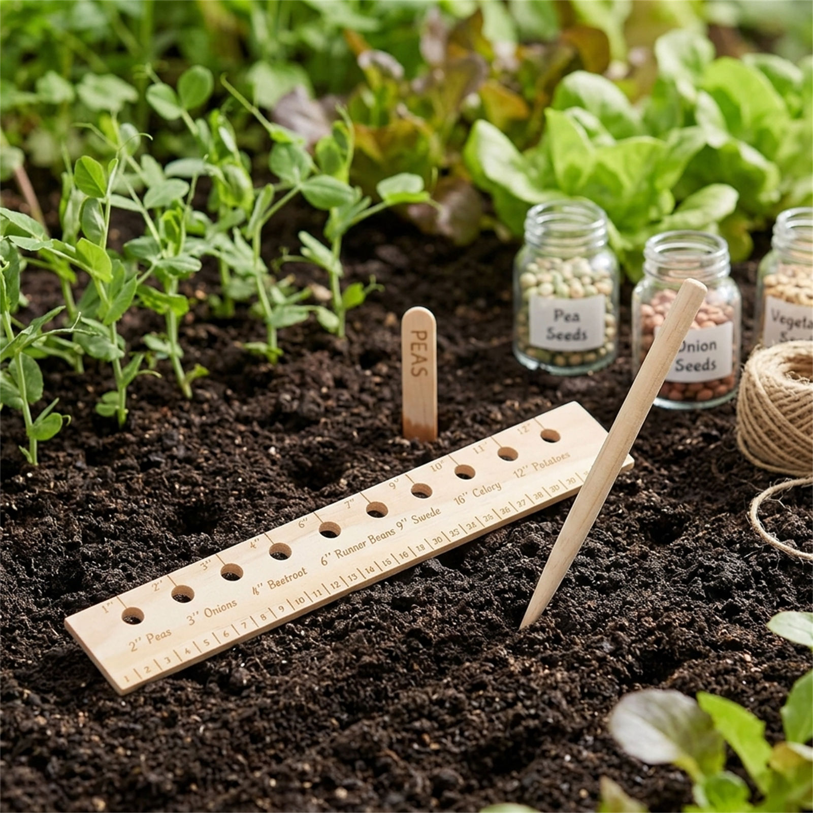 Régua de Plantio em Madeira Só - Gardening Tools Wooden avaliação e preço