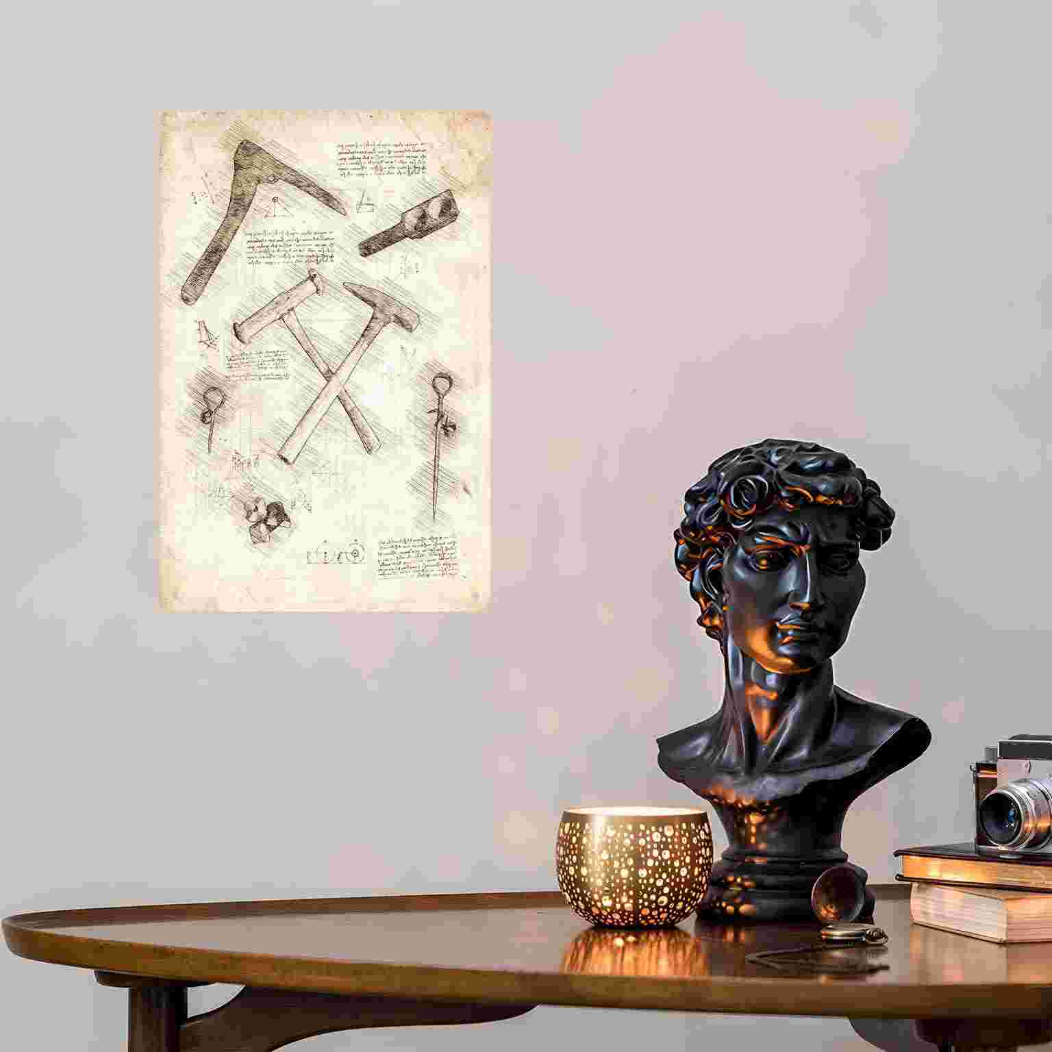 Placa de Metal Decorativa 2D P - Gardening Tools Sketch avaliação e preço